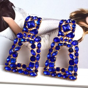 Turkish Influence Inspired Bejeweled Geometric Earrings 