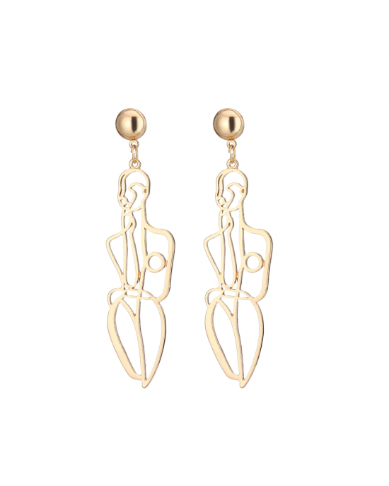 Gold Naked Art Body Earrings