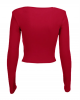 Square Neck Long Sleeve Crop Top