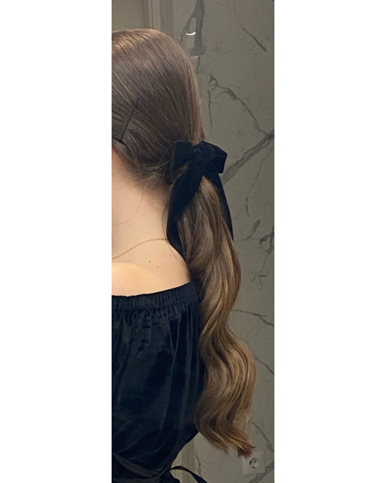 Traditional Velvet Bow Tie Hair Tie