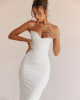 Deep V Corset Tube Top Evening Gown