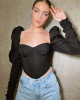 Romantic Puff Sleeve Corset Crop Top Romantic Puff Sleeve Corset Crop Top