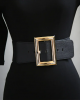 Women's Stunning Cinched Waist Black and Gold Belt