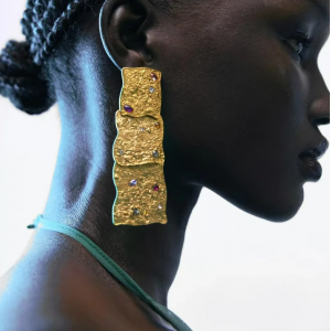 Gold Bejeweled Earrings Gold Bejeweled Earrings