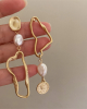 Salvador Dali Influence Gold And Pearl Earrings