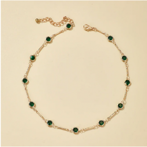 In A World Of Green Emeralds Chocker Necklace