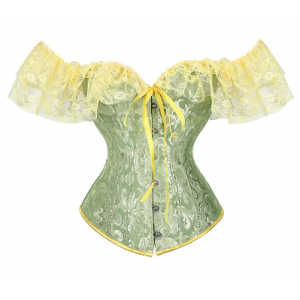 Women‘s Vintage Green Push Up Lace Corset  Women‘s Vintage Green Push Up Lace Corset