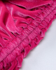 Hot Pink Velvet Mock Neck Bodycon Mini Dress With Gloves