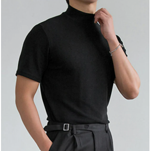 Men's Solid Black And White T shirt