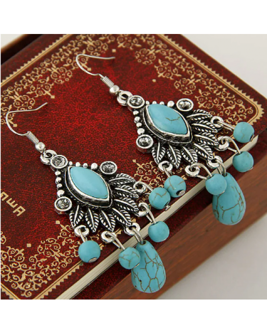 Vintage Turquoise Chandelier Earrings