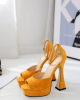 Colombian Yellow Platform Pumps High Heels
