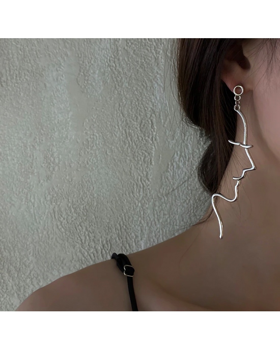 Retro Abstract Art Outline Face Earrings  Retro Abstract Art Outline Face Earrings