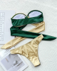 Green & Gold Sweetheart Neckline Tube Top Bikini Set