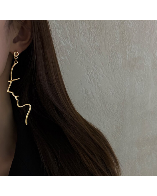 Retro Abstract Art Outline Face Earrings  Retro Abstract Art Outline Face Earrings