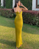 Backless Slip Lace Up Elegant Gown