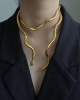 Gold Snake Wrap Necklace 