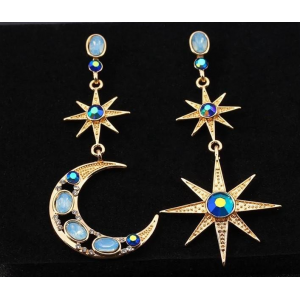 Star Moon Bejeweled Earrings