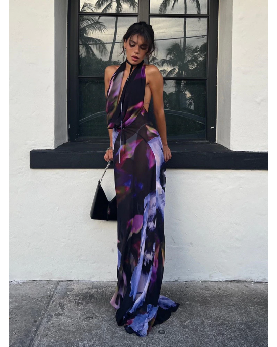 Sheer Backless Bodycon Deep V Neck Beach Dress Sheer Backless Bodycon Deep V Neck Beach Dress