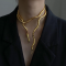 Gold Snake Wrap Necklace  Gold Snake Wrap Necklace
