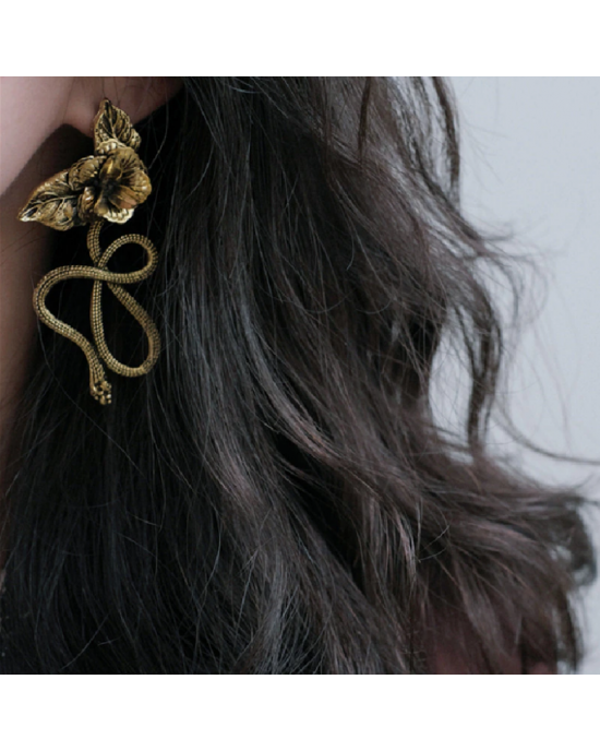 Snake Rose Big Statement Earrings Snake Rose Big Statement Earrings