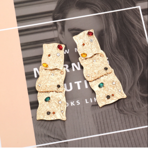 Gold Bejeweled Earrings Gold Bejeweled Earrings