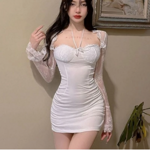 Lace Sheer Bridal Party Dress Lace Sheer Bridal Party Dress