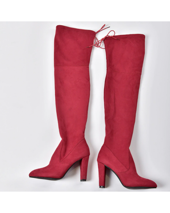 Winter While You Walk Over The Knee Stretch High Heel Slip On Boots 