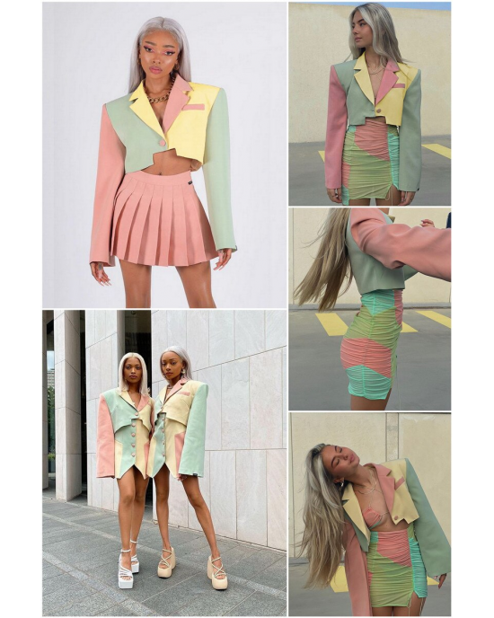 80s Influence Blazer Dress Or Skirt Set