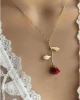Women's Chic Sleep And Beauty Rose Necklace 