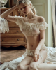 Sheer Underwear Ruffles Off The Shoulder Puff Sleeve Set Sheer Underwear Ruffles Off The Shoulder Puff Sleeve Set