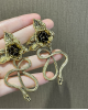 Snake Rose Big Statement Earrings Snake Rose Big Statement Earrings