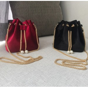 Vintage Sweet Red Wine And Black Liquorish Velvet Drawstring Purse