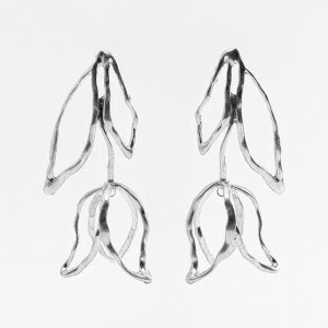 Gold Dried Rose Drop Earrings  Gold Dried Rose Drop Earrings