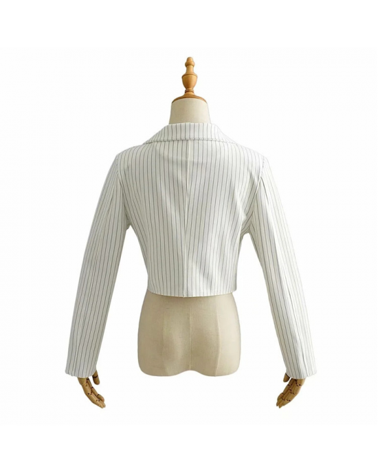 Pin Striped Suit Cropped Blazer Pin Striped Suit Cropped Blazer