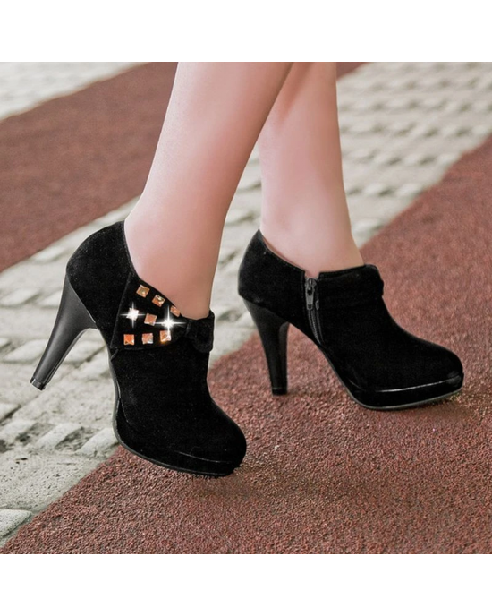 Glistening Accented High Heel Boots Glistening Accented High Heel Boots