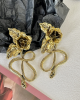 Snake Rose Big Statement Earrings Snake Rose Big Statement Earrings