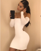 All Women Need An Off The Shoulder Long Sleeve Bodycon Mini Dress
