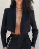 Pin Striped Suit Cropped Blazer Pin Striped Suit Cropped Blazer