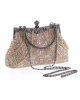 Women's Vintage Handheld Or Overt The Shoulder Beaded And Embroidered Evening Gown Purse 