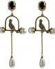 Bird Perched Chandelier Earrings