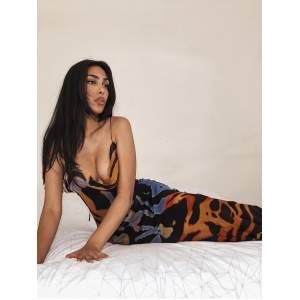 Orange And Blue Zebra Design Gown Orange And Blue Zebra Design Gown