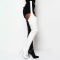 Knee High Black And White Stiletto High Heel Boots