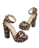 Leopard Print Open Toe High Heels