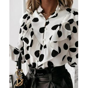 Women's Classy Lady in Polka Dots Blouse