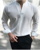 Men's V Neck Long Sleeve Classy Dress Shirt