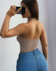 Women's holiday weekend tiny plaid halter crop top