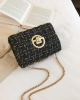 Luxurious Textured Clutch And Shoulder Purse 
