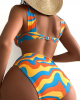 Sexy Underwire Orange Wave Bikini Set