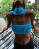Knitted Halter Tank Tube Crop Top
