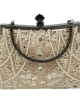 Women's Vintage Handheld Or Overt The Shoulder Beaded And Embroidered Evening Gown Purse 
